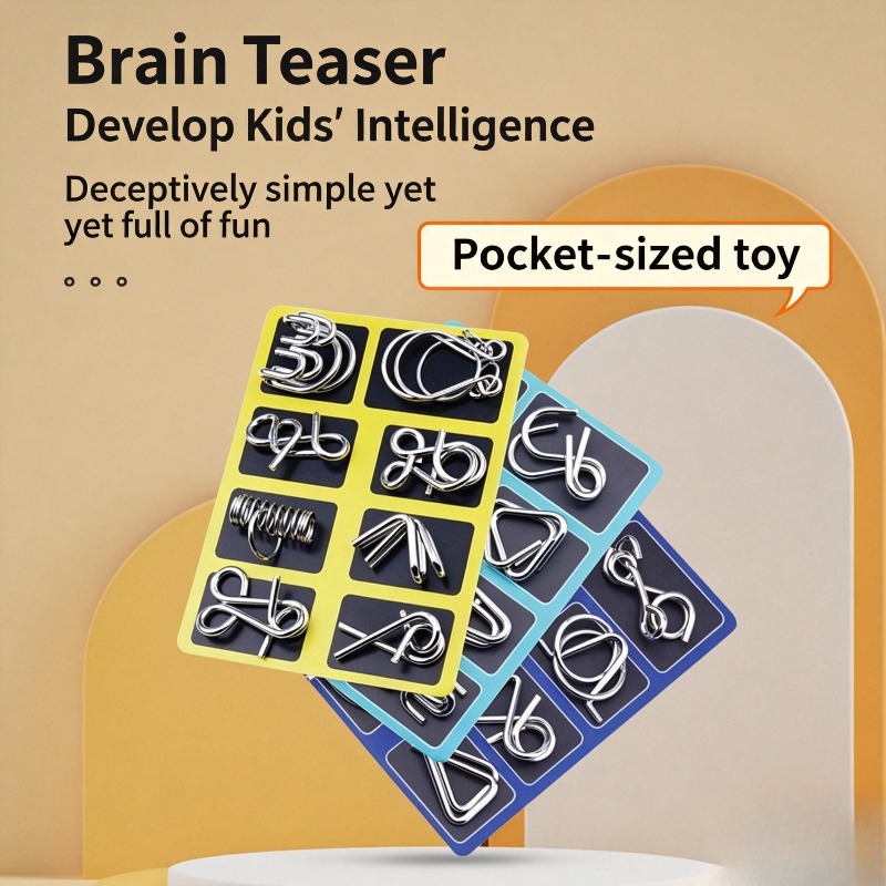 8 Pieces Metal Puzzle Set Clas - огляд і ціна Party Games Quiz