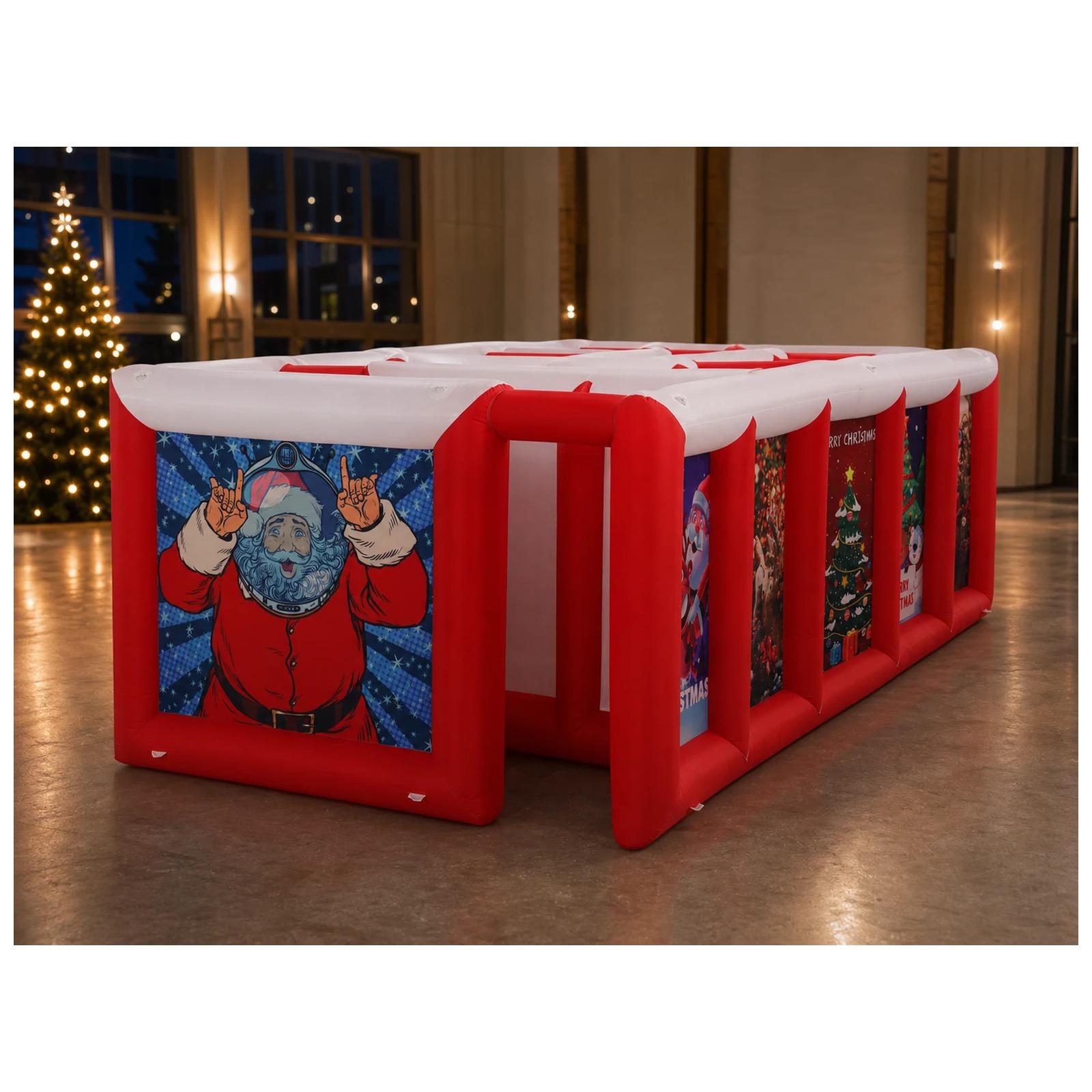Large Red White Flat Roof Infl - огляд і ціна Party Games Kids Outdoor