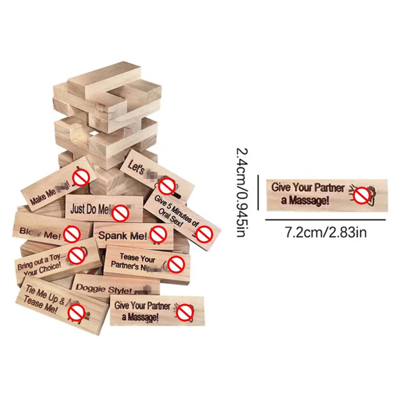48 PCS Block Tower Game Couple - огляд і ціна Party Games Ideas For Adults