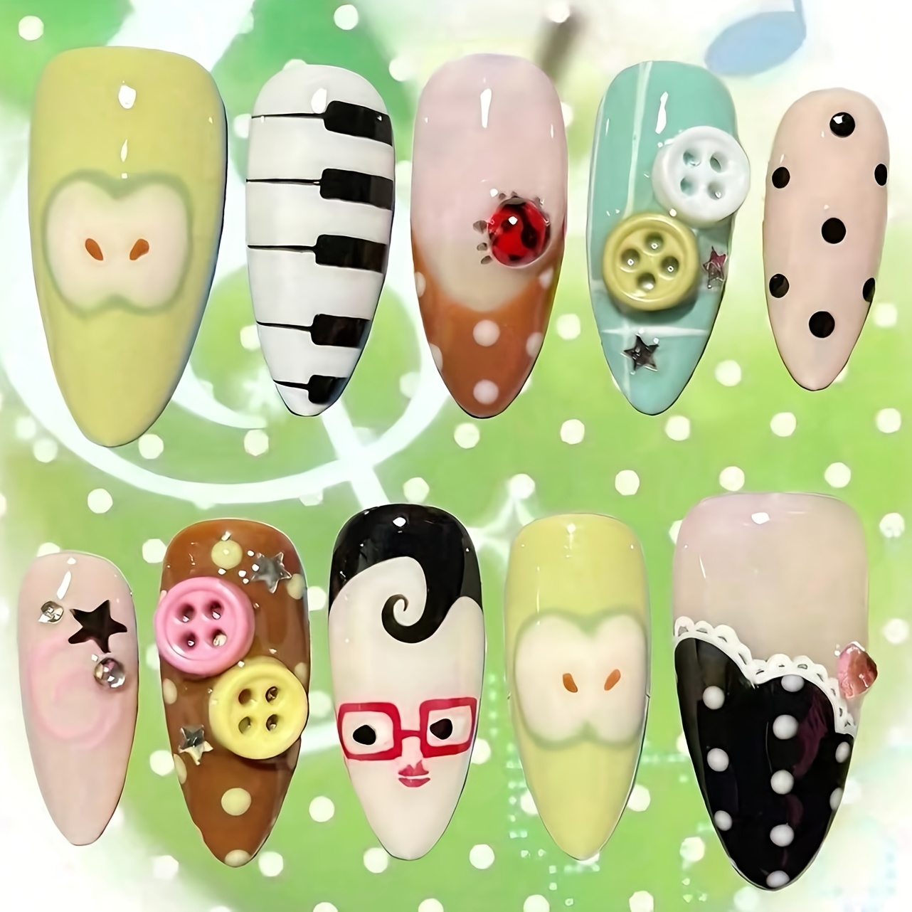 10pcs Medium Almond Long Nails - огляд і ціна Party Games Switch