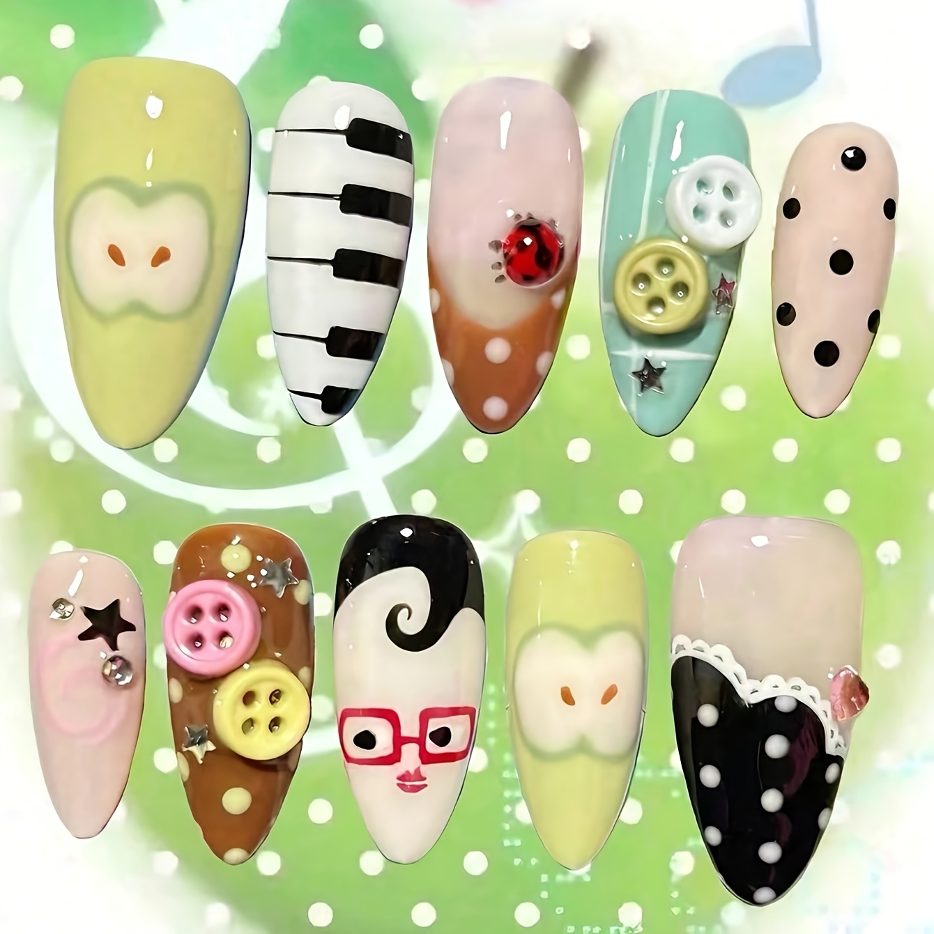 10pcs Medium Almond Long Nails - огляд і ціна Party Games Switch