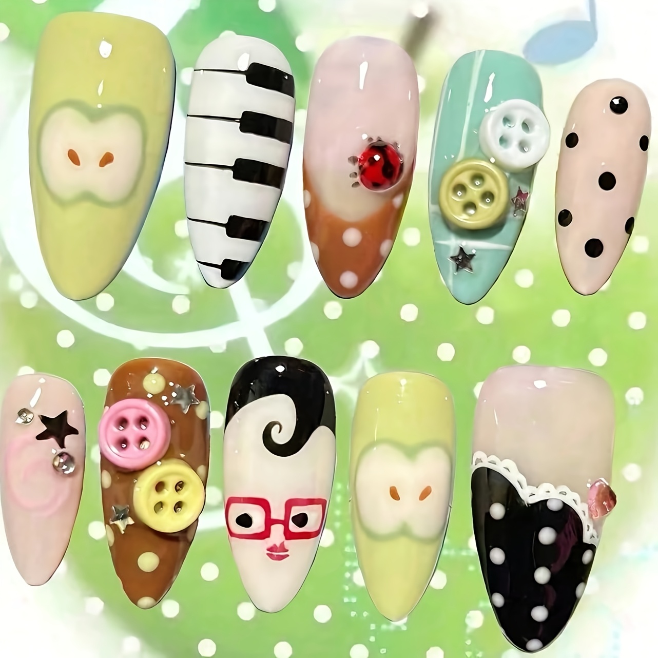 10pcs Medium Almond Long Nails - огляд і ціна Party Games Switch